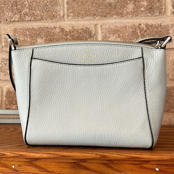 Kate Spade pebbled leather small crossbody bag Robins Egg Blue/Tiffany Blue - Picture 3 of 12
